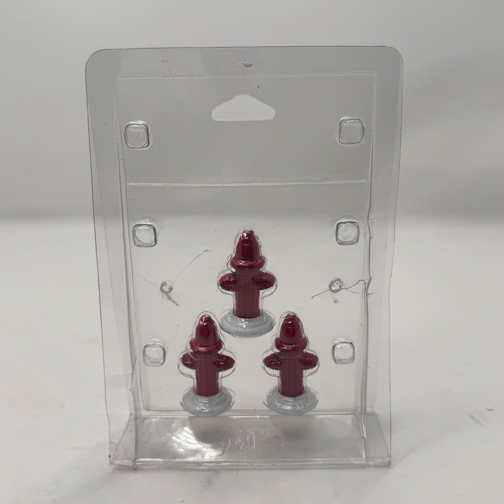 3 Red Fire Hydrant Miniatures Figurines Model Toy‎ Accessory